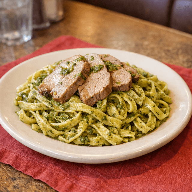 Veal Pesto Fettuccine